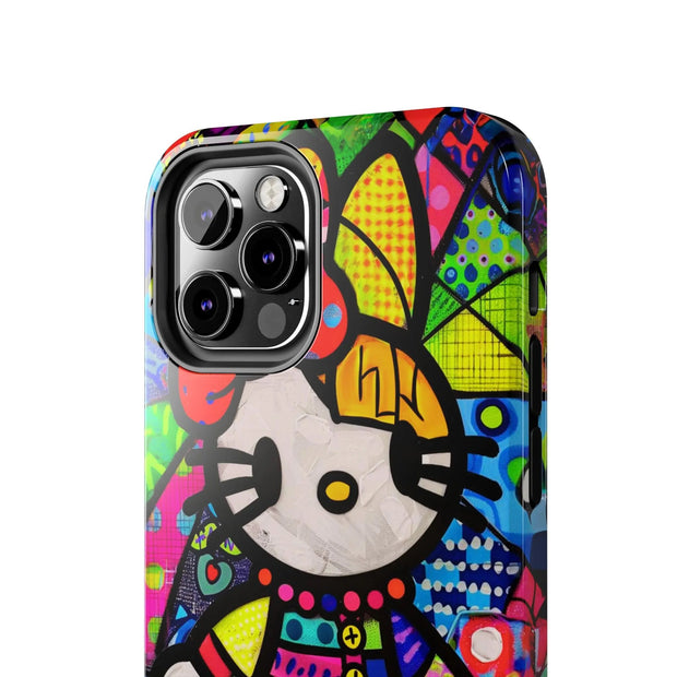 Pop Patchwork Kitty Tough Phone Case LavenderCeleste