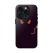 Neon Devil Eyes Tough Phone Case – Minimal Dark Glow Aesthetic Printify