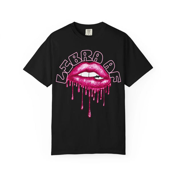Libra AF Shirt – Hot Pink Dripping Lips Zodiac Graphic Tee