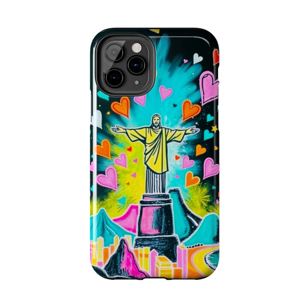 Rio de Janeiro Neon Pop Art Tough Phone Case LavenderCeleste