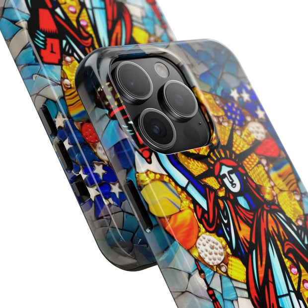 Statue of Liberty Mosaic Art Tough Phone Case LavenderCeleste