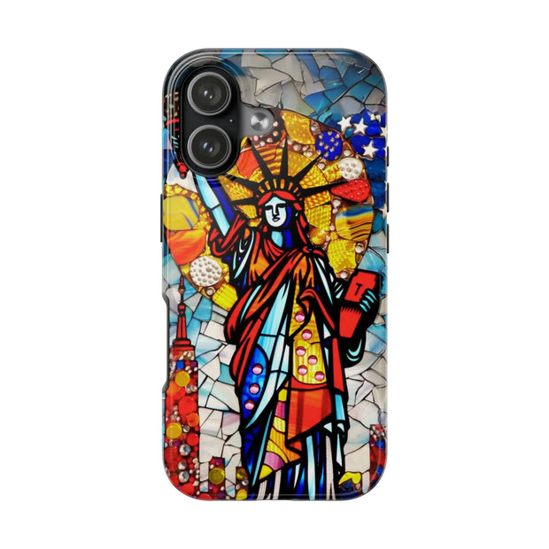 Statue of Liberty Mosaic Art Tough Phone Case LavenderCeleste