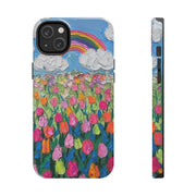 Rainbow Tulip Field Tough Phone Case LavenderCeleste