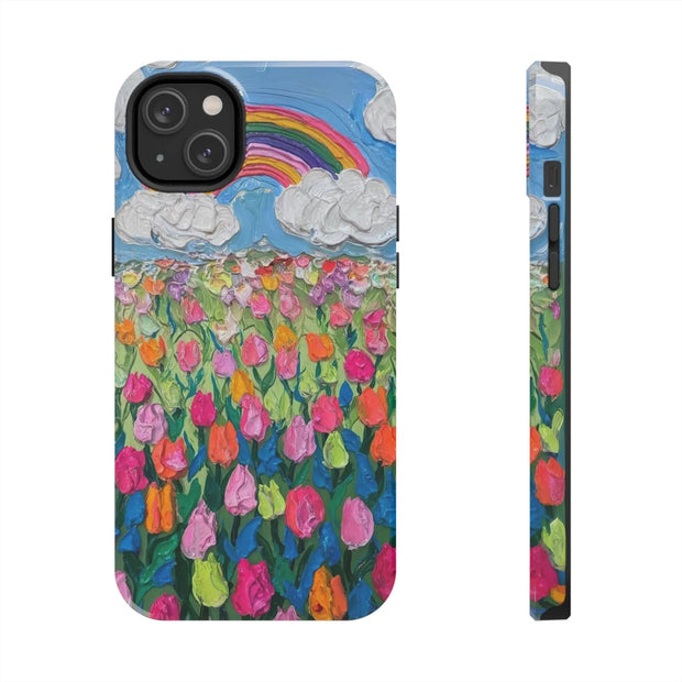 Rainbow Tulip Field Tough Phone Case LavenderCeleste