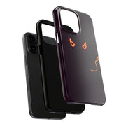 Neon Devil Eyes Tough Phone Case – Minimal Dark Glow Aesthetic Printify