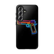 Neon Rainbow Gun Tough Phone Case – Bold Retro Vaporwave Aesthetic Printify