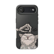 Skeleton Scratch Cat Gothic Humor Tough Phone Case LavenderCeleste