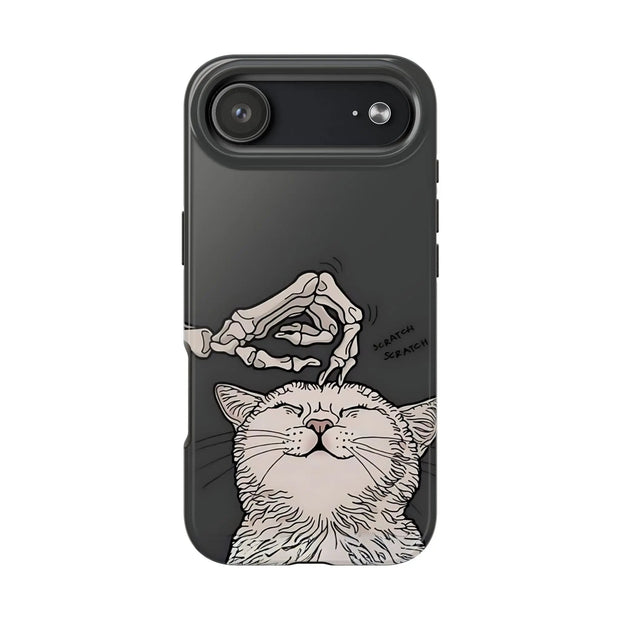 Skeleton Scratch Cat Gothic Humor Tough Phone Case LavenderCeleste
