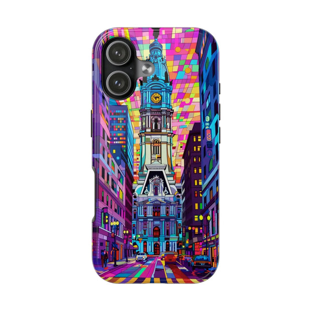 Philadelphia Pop Art Skyline Tough Phone Case LavenderCeleste