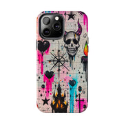 Skull Occult Neon Drip Pastel Goth Tough Phone Case LavenderCeleste
