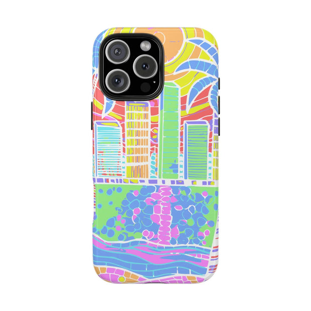 South Beach Miami Mosaic Art Tough Phone Case LavenderCeleste