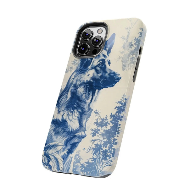 Blue Toile German Shepherd Scenic Tough Phone Case LavenderCeleste
