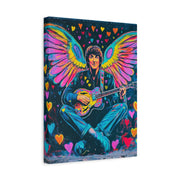 Psychedelic Guitar Angel Matte Canvas Art LavenderCeleste