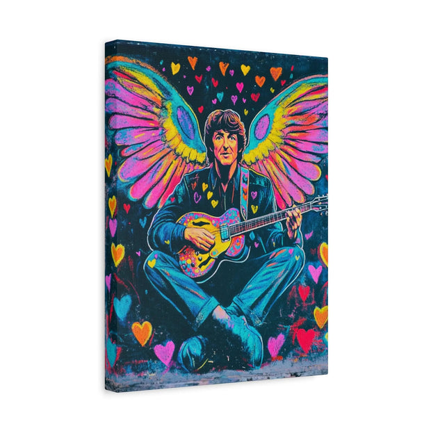 Psychedelic Guitar Angel Matte Canvas Art LavenderCeleste