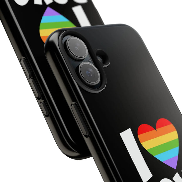 I Love Boys Pride Tough Phone Case – LGBTQ+ Rainbow Heart Design