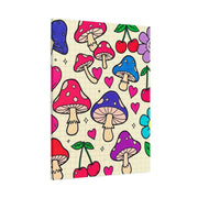 Kawaii Mushroom Cherry Flower Matte Canvas Print LavenderCeleste