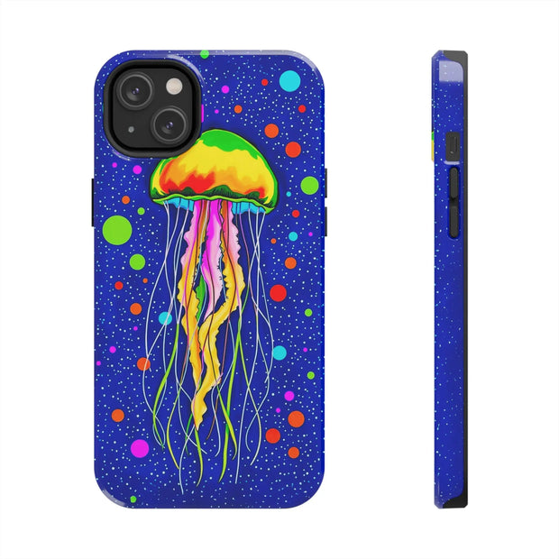 Vibrant Neon Jellyfish Cosmic Sea Tough Phone Case