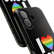 I Love Boys Pride Tough Phone Case – LGBTQ+ Rainbow Heart Design
