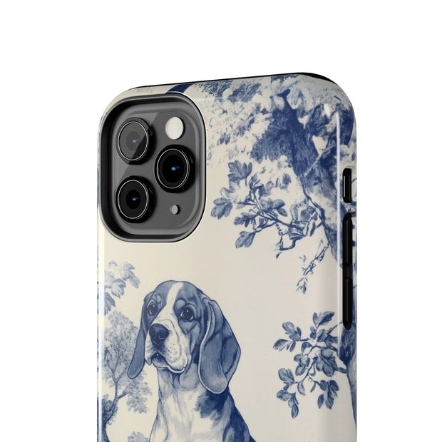 Blue Toile Beagle Country Scenic Tough Phone Case LavenderCeleste