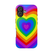 Pride Rainbow Heart Tough Phone Case LavenderCeleste