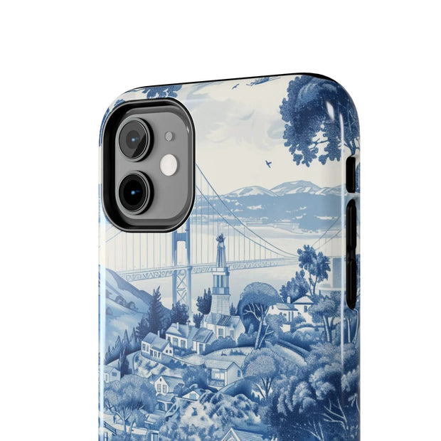 San Francisco Toile de Jouy Scenic Tough Phone Case LavenderCeleste