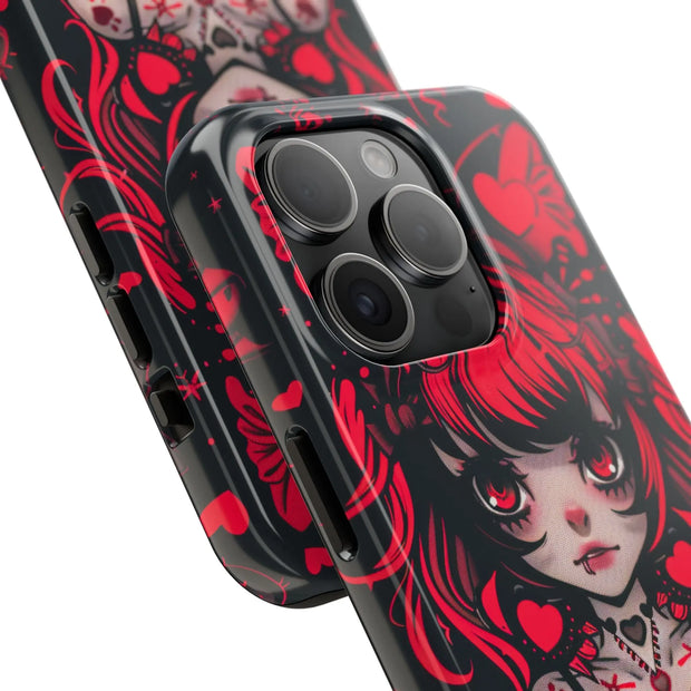 Kawaii Gothpunk Red Heart Tough Phone Case