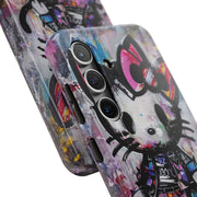 Goth Street Cat Pop Art Graffiti Tough Phone Case LavenderCeleste