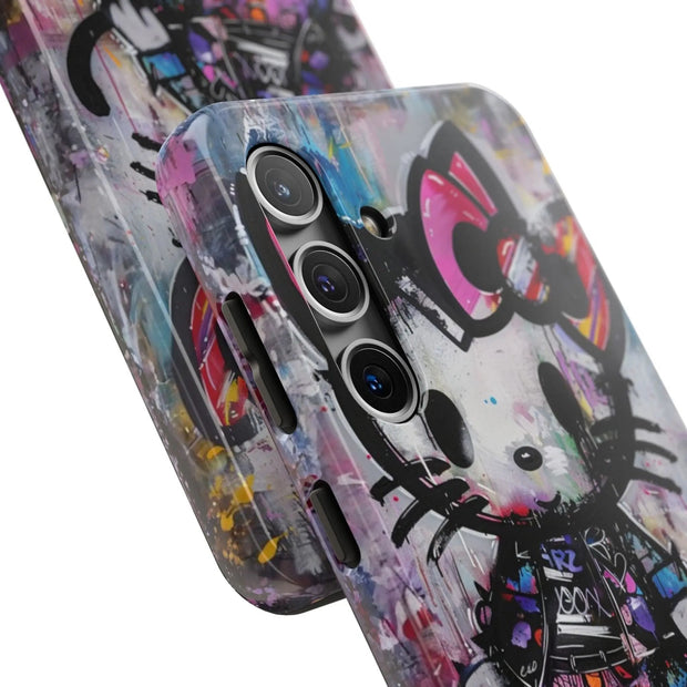 Goth Street Cat Pop Art Graffiti Tough Phone Case LavenderCeleste