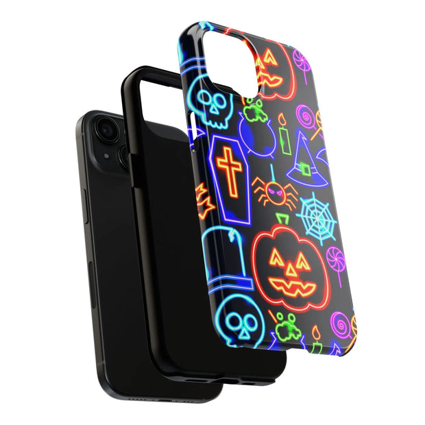 Neon Halloween Pattern Tough Phone Case LavenderCeleste