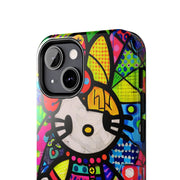 Pop Patchwork Kitty Tough Phone Case LavenderCeleste