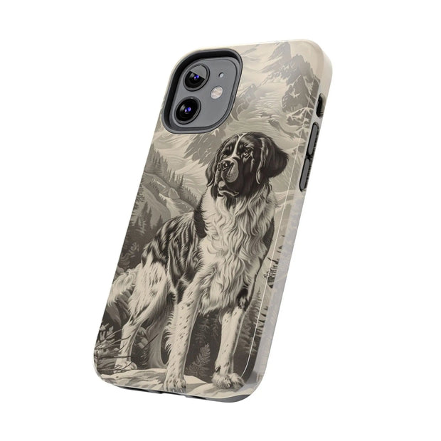 Saint Bernard Toile de Jouy Vintage Tough Phone Case LavenderCeleste