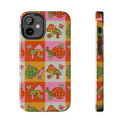 Retro Groovy Snail and Mushroom Tough Phone Case LavenderCeleste