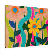 Groovy Paper Cut Flower Matte Canvas Art Printify