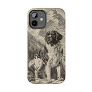 Saint Bernard Toile de Jouy Vintage Tough Phone Case LavenderCeleste