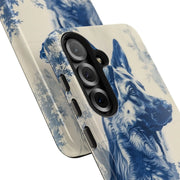 Blue Toile German Shepherd Scenic Tough Phone Case LavenderCeleste