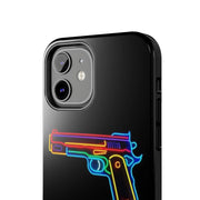 Neon Rainbow Gun Tough Phone Case – Bold Retro Vaporwave Aesthetic Printify
