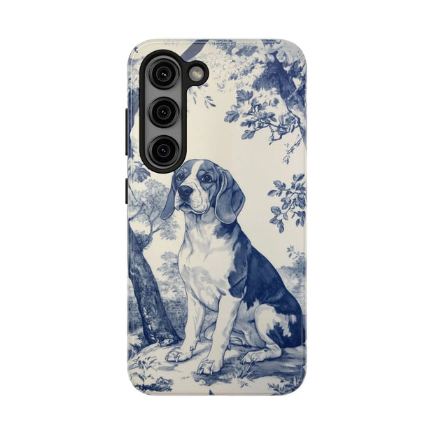 Blue Toile Beagle Country Scenic Tough Phone Case LavenderCeleste