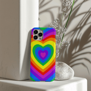 Pride Rainbow Heart Tough Phone Case LavenderCeleste