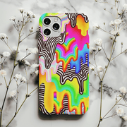 Psychedelic Rainbow Drip Tough Phone Case LavenderCeleste