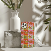 Retro Groovy Snail and Mushroom Tough Phone Case LavenderCeleste