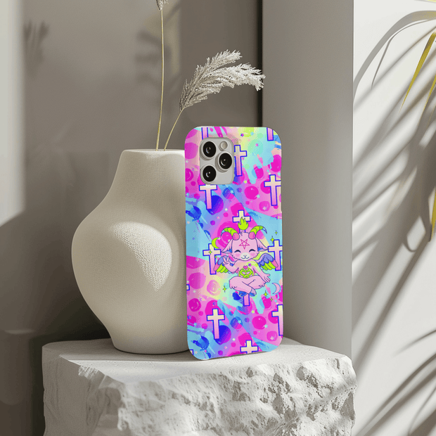 Pastel Goth Kawaii Baphomet Tough Phone Case LavenderCeleste