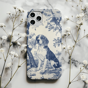 Blue Toile Beagle Country Scenic Tough Phone Case LavenderCeleste