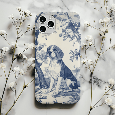 Blue Toile Beagle Country Scenic Tough Phone Case LavenderCeleste