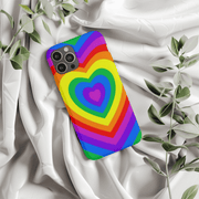 Pride Rainbow Heart Tough Phone Case LavenderCeleste