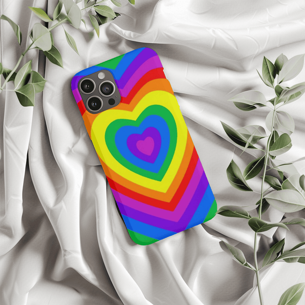 Pride Rainbow Heart Tough Phone Case LavenderCeleste