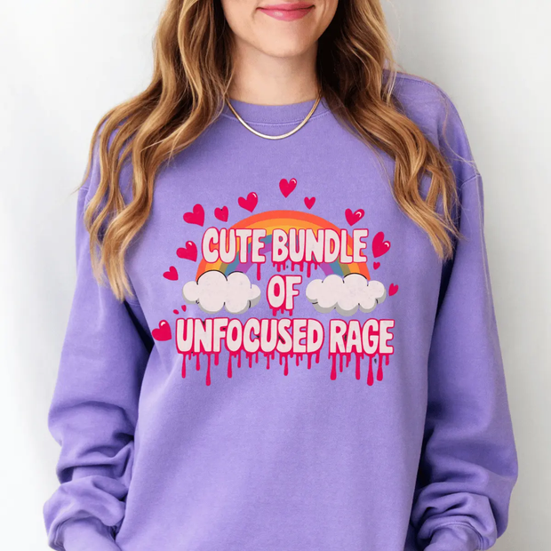 Cute Bundle of Unfocused Rage Funny Comfort Colors Sweatshirt Comfort Colors 1566