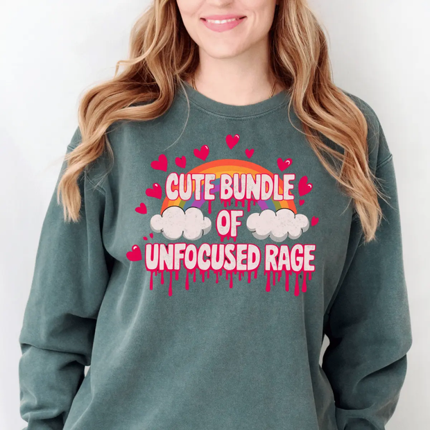 Cute Bundle of Unfocused Rage Funny Comfort Colors Sweatshirt Comfort Colors 1566