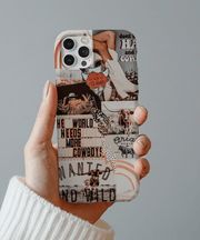Western Cowboy Collage Retro Rodeo Aesthetic Tough Phone Case WOYC