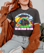 Rainbow Grim Reaper Comfort Colors T-Shirt | Dark Humor Pastel Goth Tee | Sarcastic Cute But Dead Inside Graphic Comfort Colors 1717