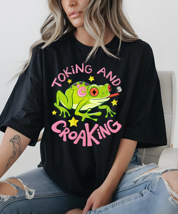 Toking and Croaking Funny Frog Comfort Colors Tee Comfort Colors 1717